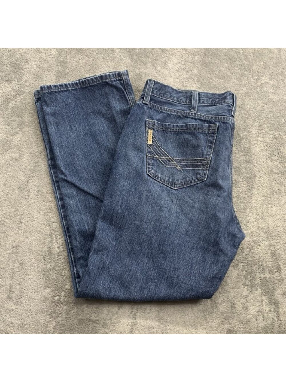 Cinch Ian Jeans Mens 38x32 Blue Bootcut Western Cowboy Rodeo Workwear Denim